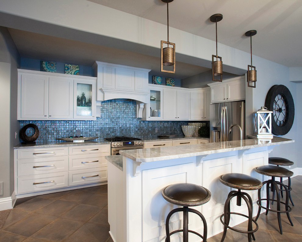 Inspiration for a transitional kitchen remodel in Omaha