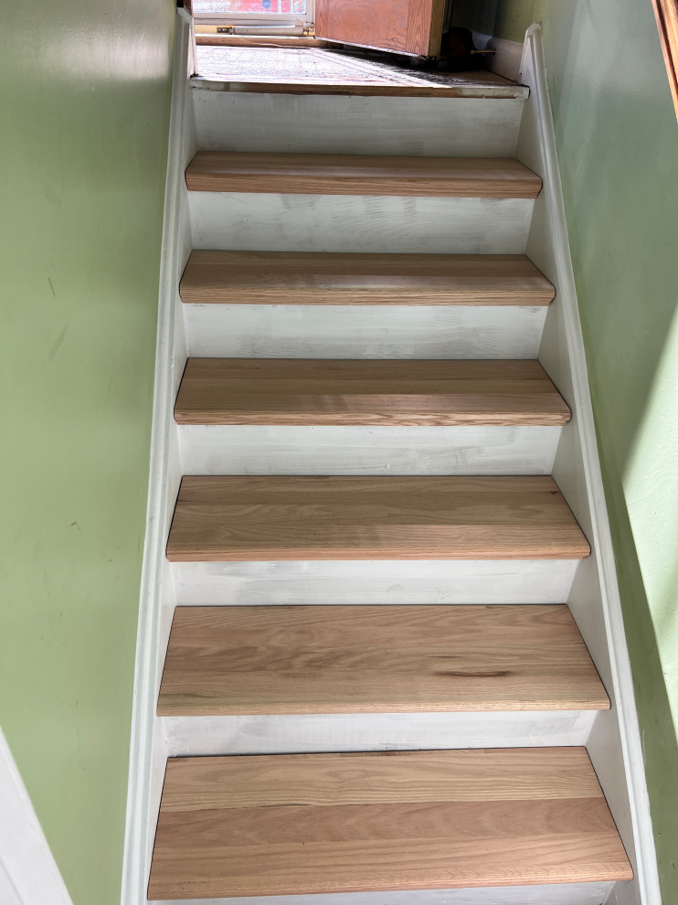 Engineered Hardwood Flooring Installation & Custom Stair Tread Renovation