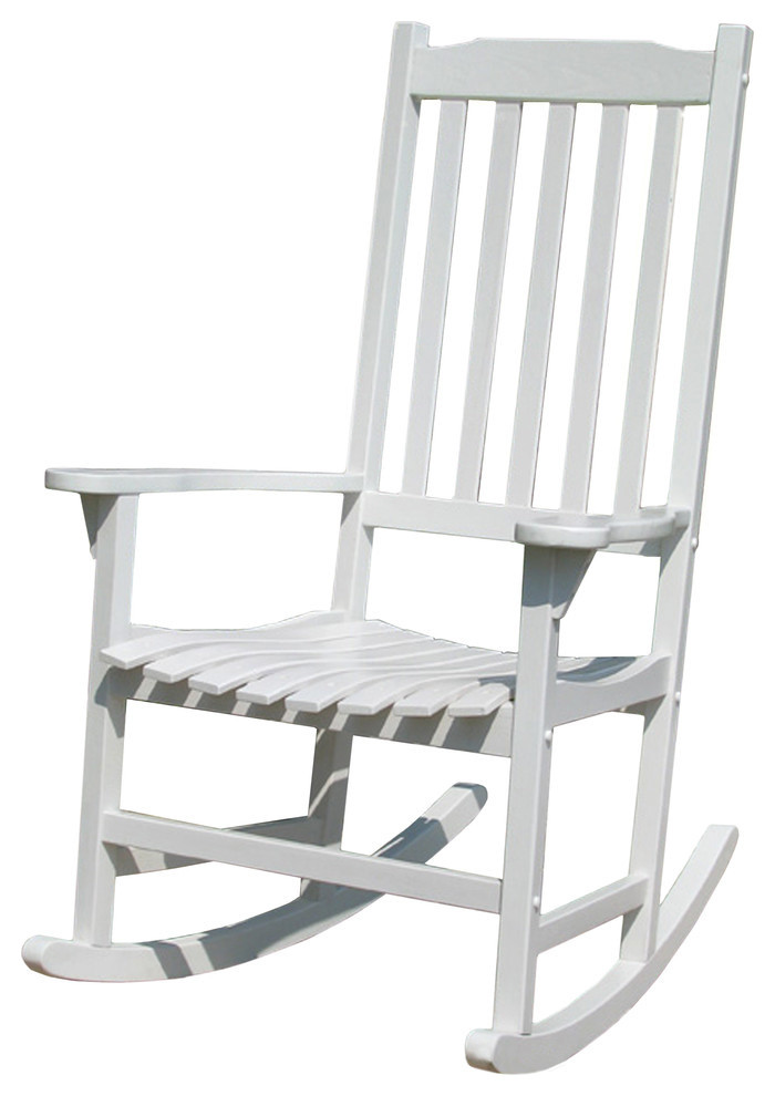 Traditional Rocking Chair, White Transitional Outdoor Rocking Chairs by Merry Products Houzz