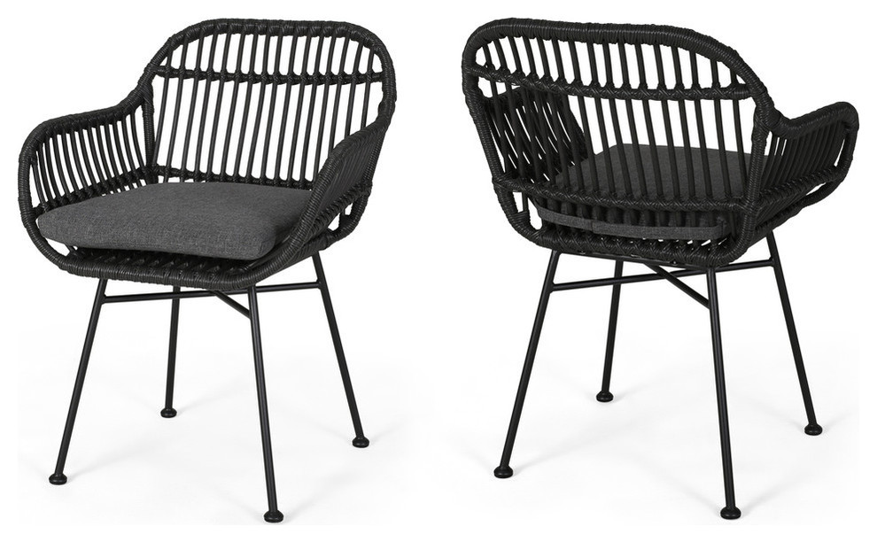 black rattan indoor chair