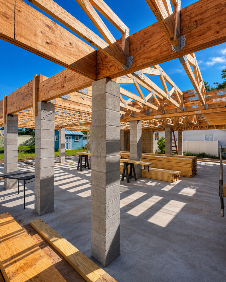 Three-Story Custom Home — Phase 1 of Phase 3: 2nd-Floor Structural Framing