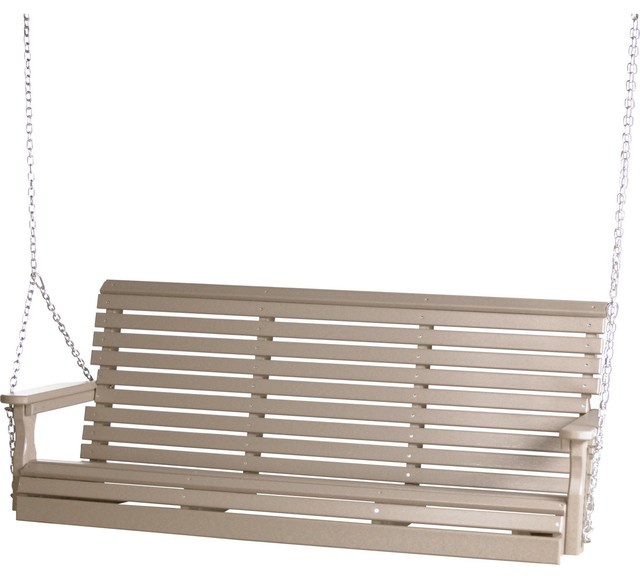 Luxcraft Rollback 5ft Recycled Plastic Porch Swing Weatherwood