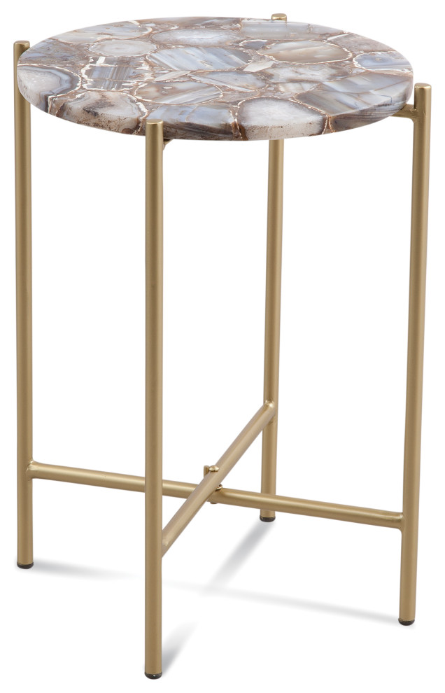 Lonna Accent Table, Agate, Gold