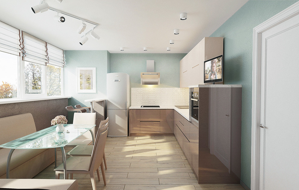 Картира в холодных оттенках с элементами неоклассики