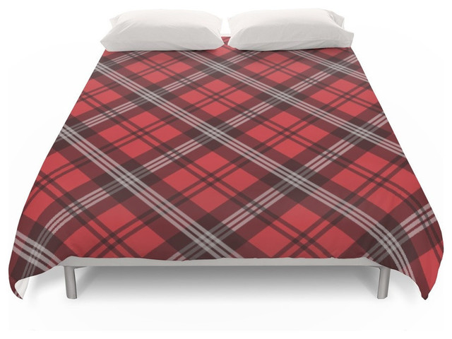 Scottish Plaid Red Duvet Cover Rustic Duvet Covers And Duvet