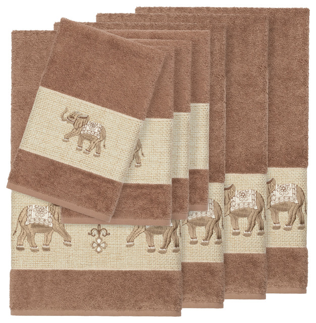 Quinn 8 Piece Embellished Towel Set Mediterranean Bath Towels by