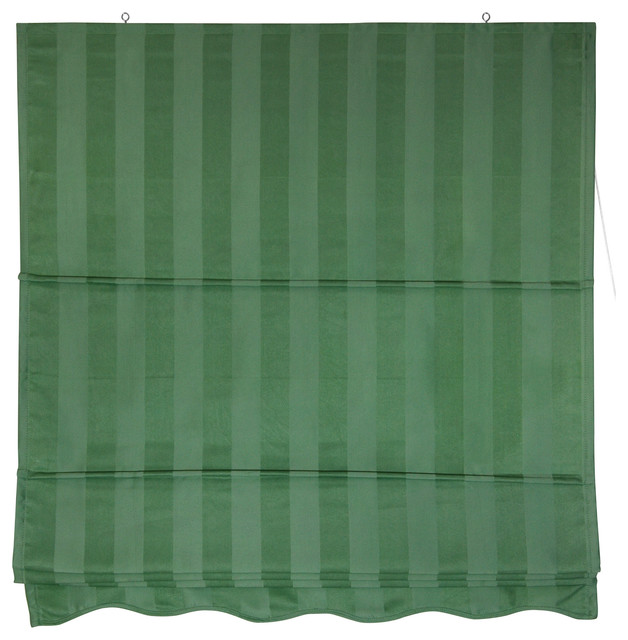 Striped Roman Shades, Green, 60"x72"