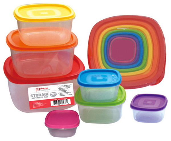 Storage Container Set 7 Piece Contemporary Food Storage Containers By Home Basics