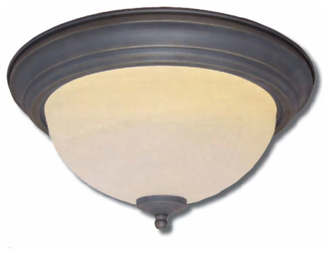 Oil Rubbed Bronze And Truscan Scavo Glass 2 Light Fluorescent