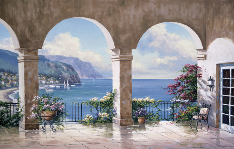 Mediterranean Arch Sans Foliage Wall Art