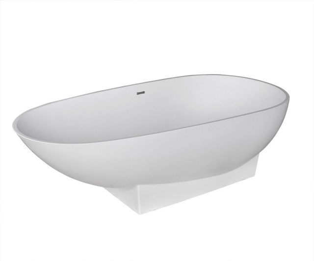 ANZZI Manis 5.9-ft Solid Surface Freestanding Tub, Matte White