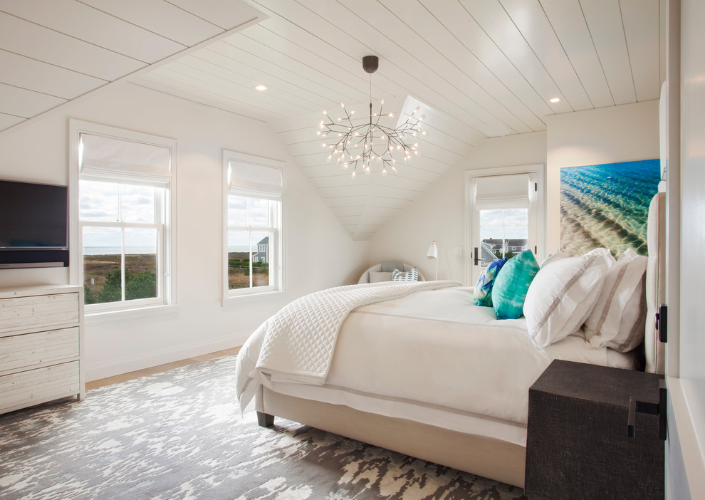 Modern Beach House - Inspiration for a coastal bedroom remodel in Boston