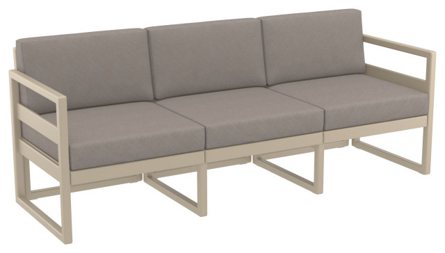Mykonos Patio Sofa Taupe With Acrylic, Acrylic Fabric Outdoor Furniture