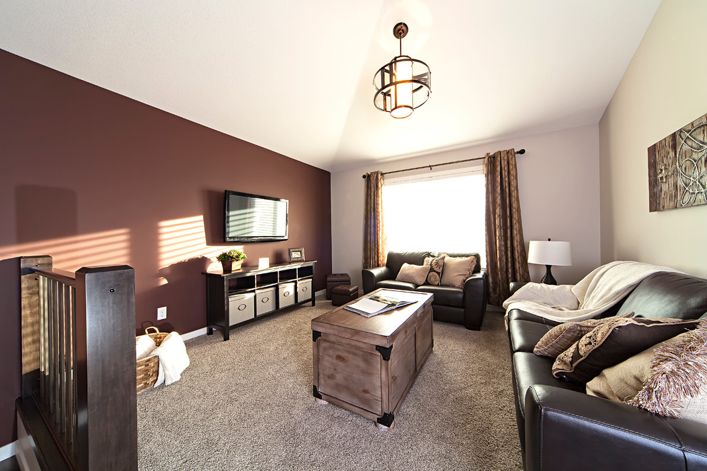 Photo of a transitional family room in Calgary.