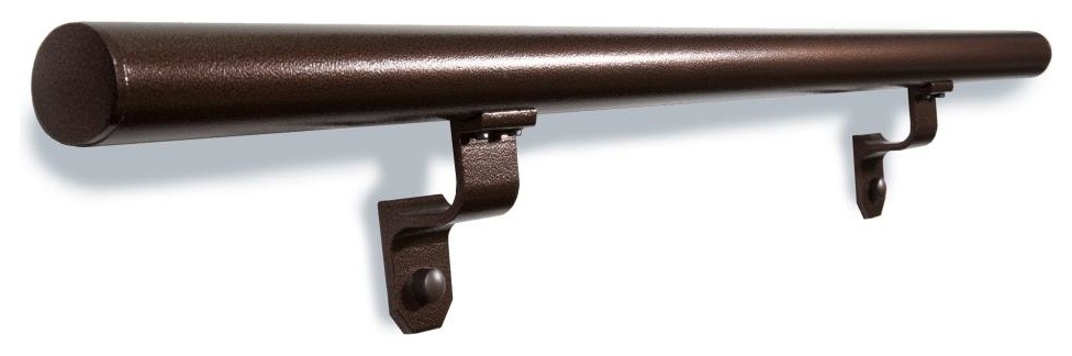 Aluminum 6' Exterior ADA Handrail Kit Includes 2 Wall Brackets, Copper Vein
