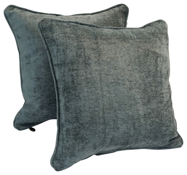 18" DoubleCorded Jacquard Chenille Square Throw Pillows, Set of 2