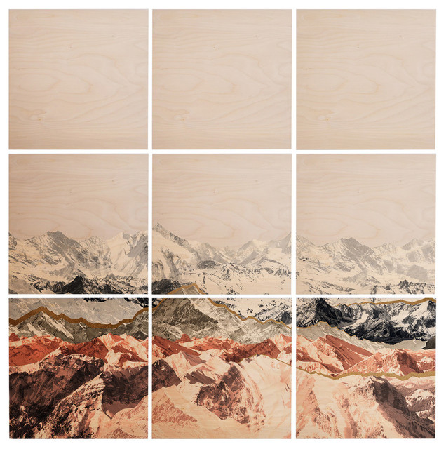 Deny Designs Iveta Abolina Pastel Mountains I Wood Wall Mural, 3'x3'