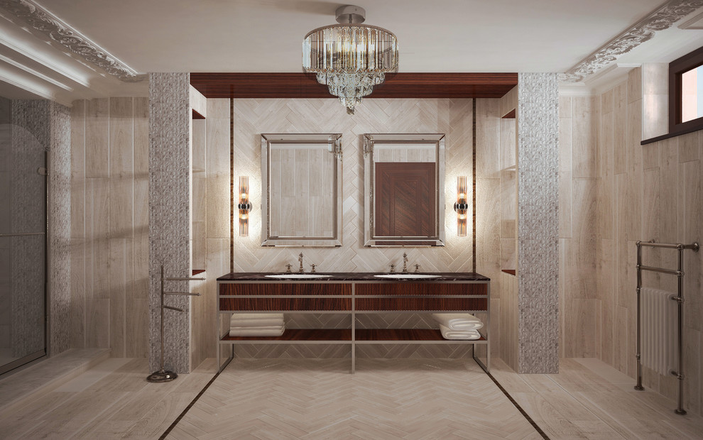 Ванная, смешение фактур