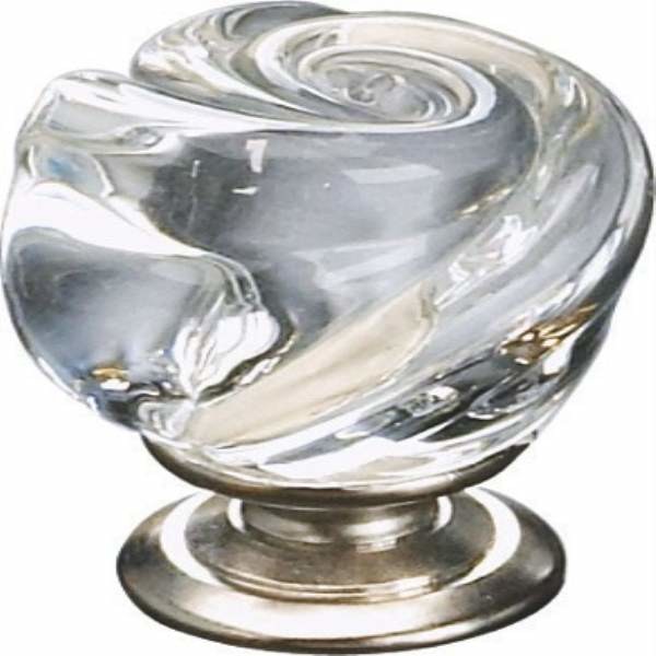 Richelieu Classic Swirl Glass Knob 30mm Antique English & Clear