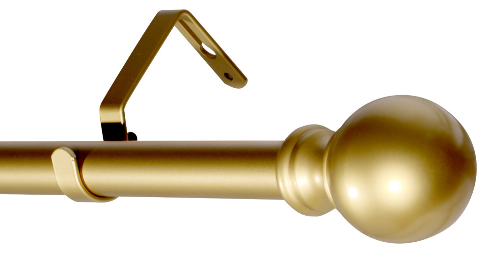 Telescopic Drapery Treatment Window Curtain Rod Circular Design Gold