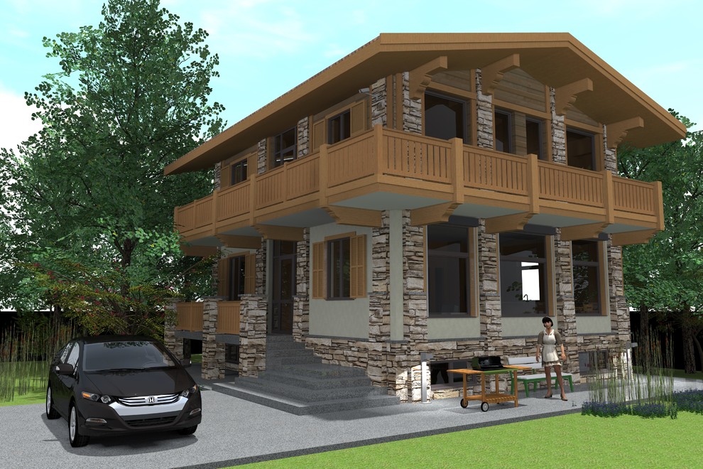 Небольшой домик буквально 8Х10 метров , по мотивам Шале