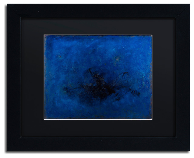 Joarez 'Deep Blue' Framed Art, Black Frame, 11"x14", Black Matte