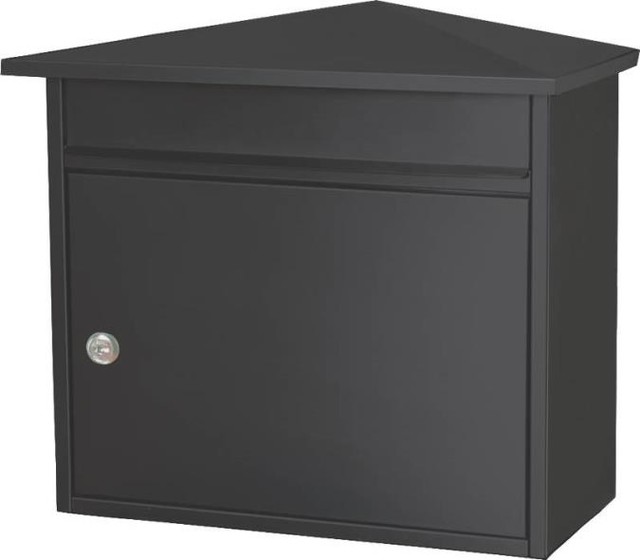 Mailbox Lock Stl Black Wall mount Modern Letter Boxes by