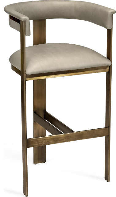 Darcy Bar Stool, Antique Bronze, Fawn Taupe