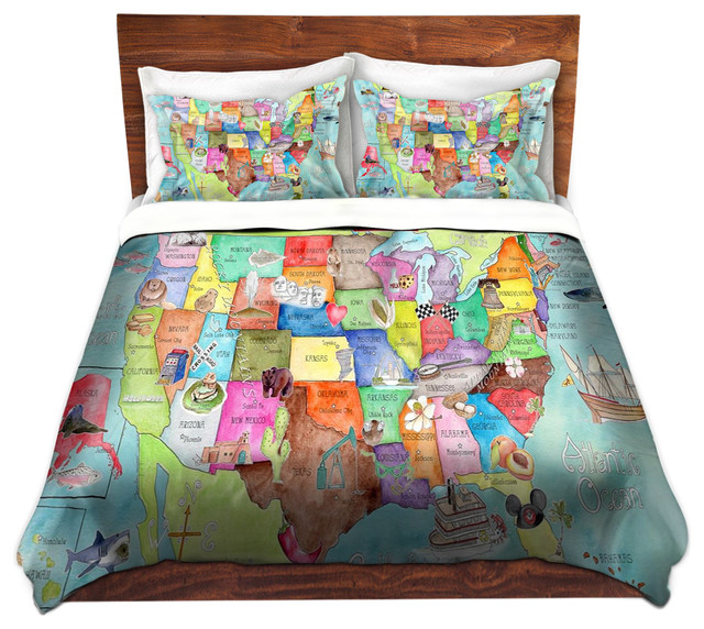 United States Map Twill Duvet Cover Contemporary Covers United States Map Twill Duvet Cover Contemporary Covers And Sets By Dianoche Designs