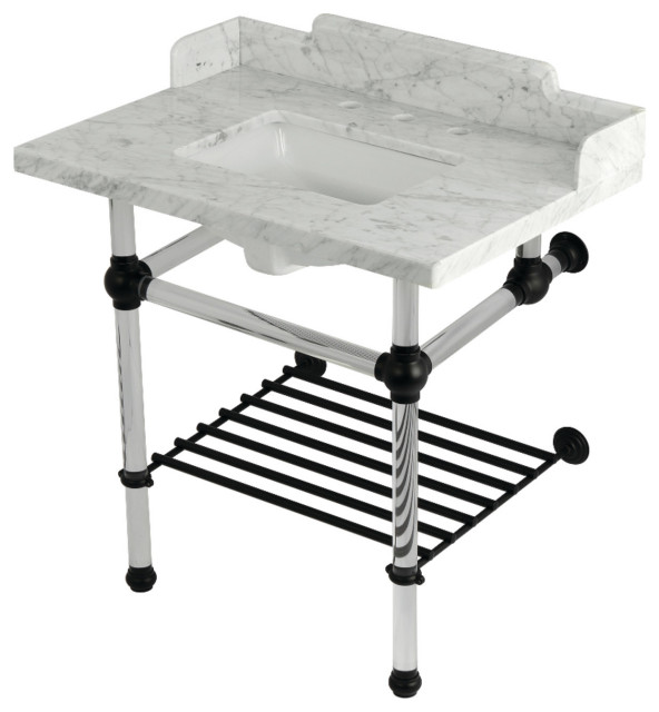 LMS3030MASQB0 30" Console Sink with Acrylic Legs (8-Inch, 3 Hole)