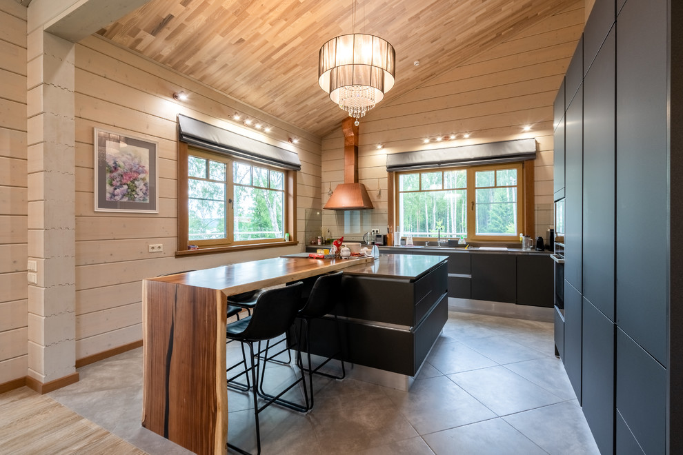 Деревянный дом с современном стиле