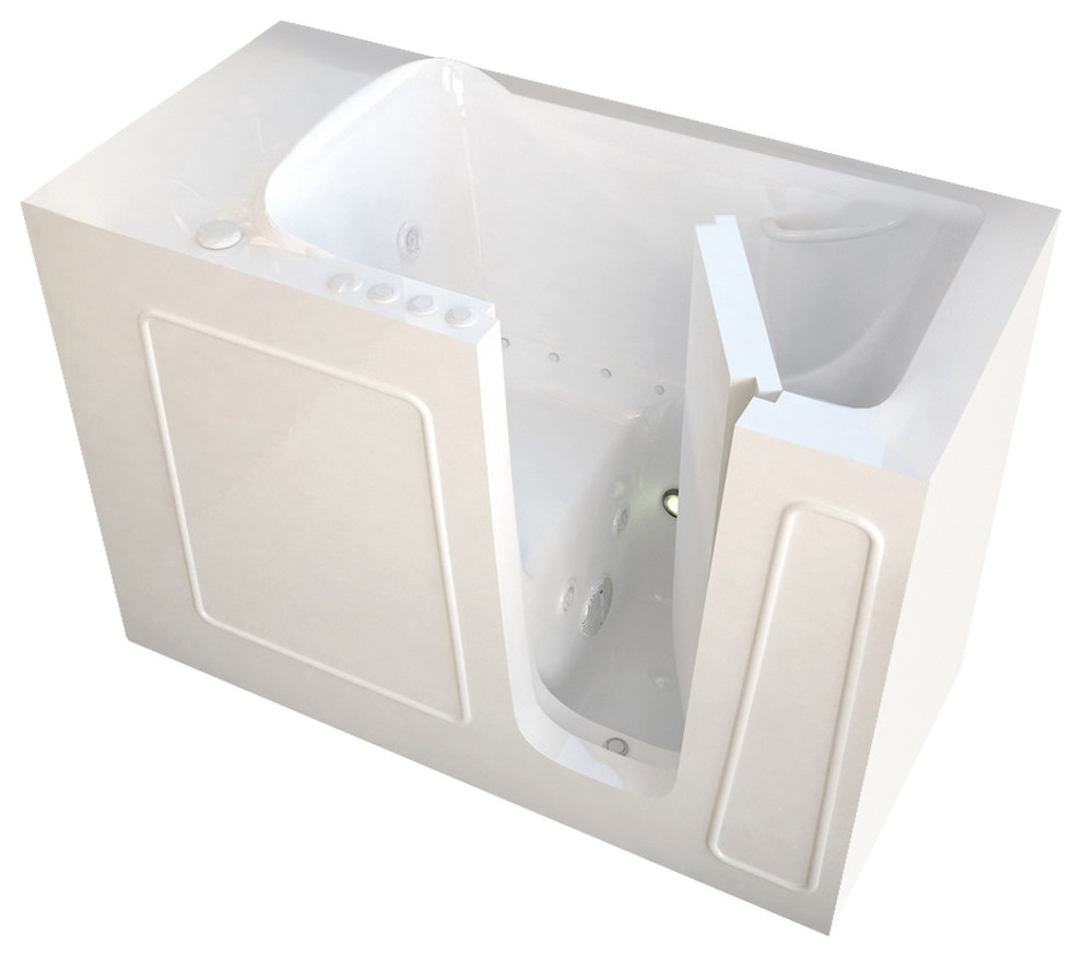 MediTub WalkIn 26 x 53 Left Drain Biscuit Whirlpool & Air Jetted Walk