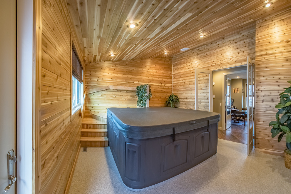 Example of a mountain style pool design in Calgary