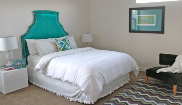 Example of a transitional bedroom design in Other
