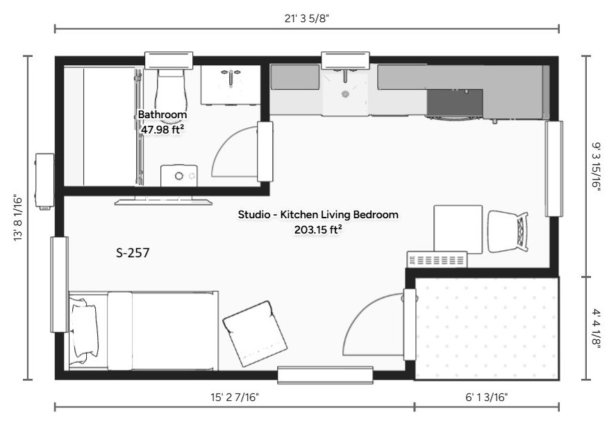 Studio Floorplans S-257