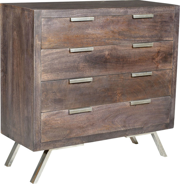 Stein World Hector 4-Drawer Retro Accent Chest, Ebony - Contemporary ...