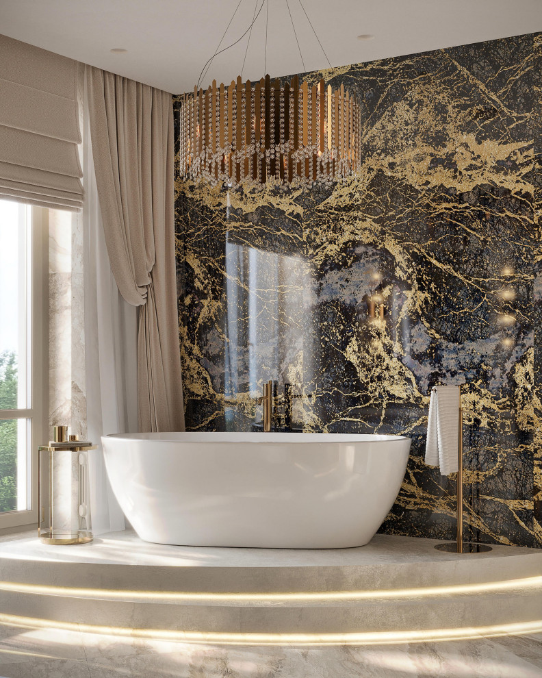 Роскошный дизайн квартиры в стиле современная классика в ЖК "Квартал Лахта парк"