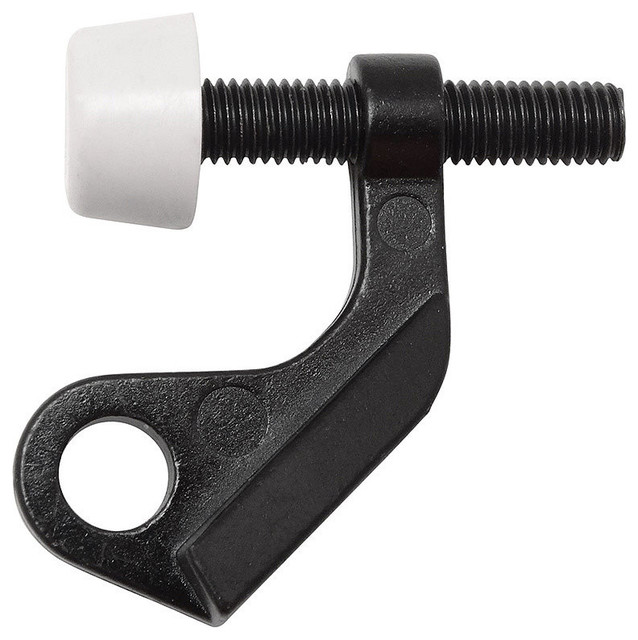 2187 Designers Impressions Matte Black Lite Duty Hinge Pin Adjustable Door Stop