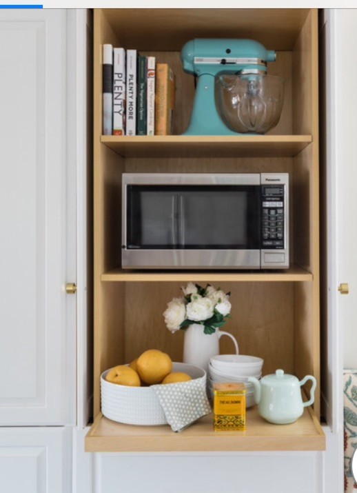 A Peek at Our New Coffee Station Cabinet with Pocket Doors! - The