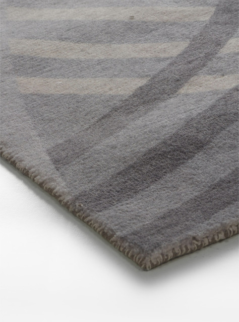 Gray Linear Contemporary Modern Area Rug 7 6 X9
