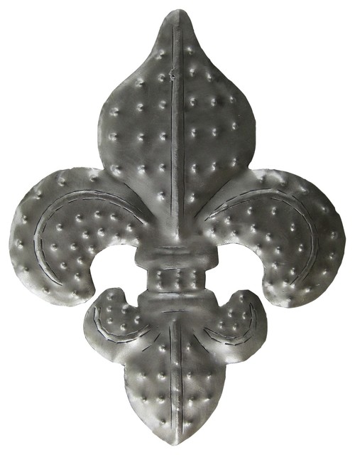 Silver Fleur De Lis Haitian Metal Wall Art 10 Mediterranean
