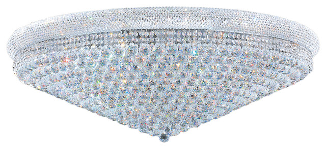 Empire 33 Light Chrome Finish Crystal Flush Mount Ceiling Empire 33 Light Chrome Finish Crystal Flush Mount Ceiling Extra Large