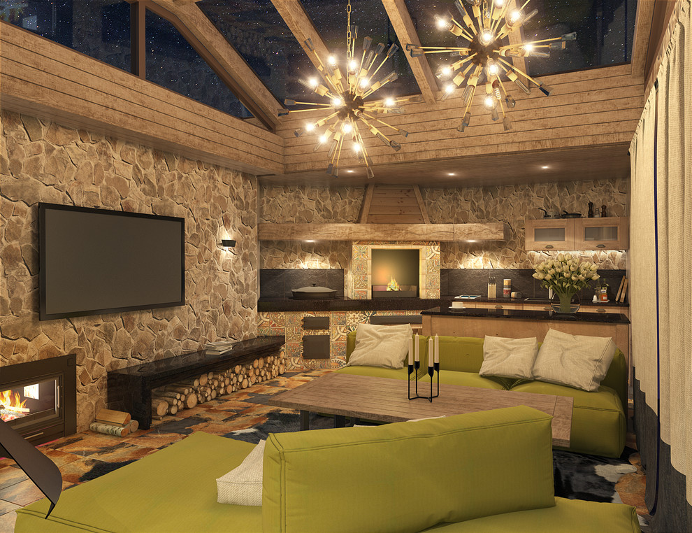 Баня со стеклянной крышей