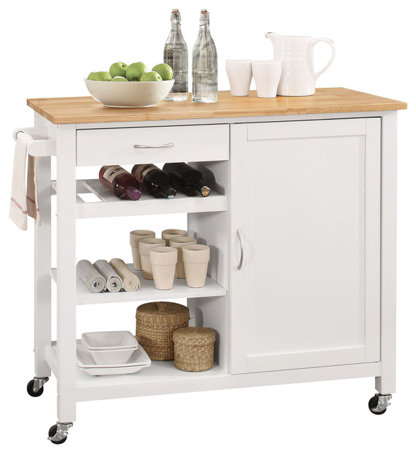 Ottawa Kitchen Island Natural Top And White Base