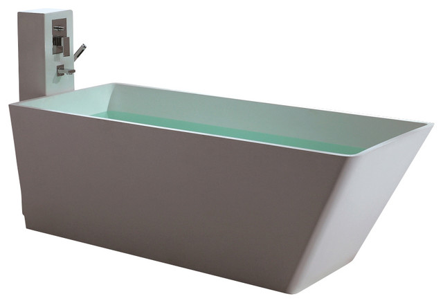 ADM Matte White Stand Alone Resin Bathtub - Contemporary ...