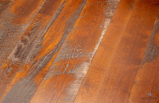 Custom Skip Planed White Oak Prefinished Hardwood Floor In Bryn