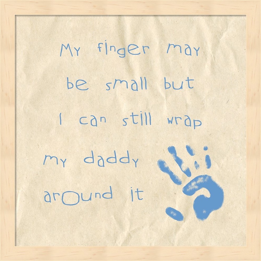 My Finger May Be Small Baby Boy by Veruca Salt Framed Art, 13.25"x13.25"