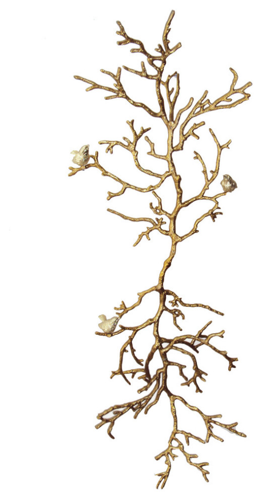 Branch Wall Decor Gold Finish Modern Wall Sculptures By Gwg Outlet