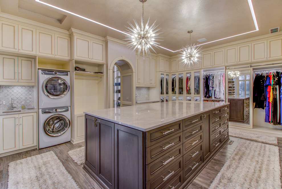 Design ideas for a transitional laundry room in Cleveland.