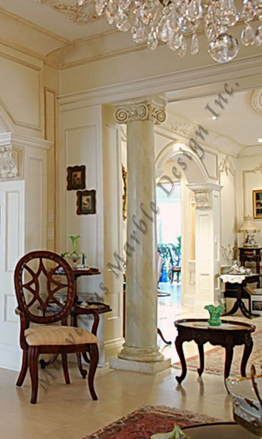 Ionic 10ft Marble Columns Traditional Living Room Toronto By Marvelous Marble Design Inc Houzz Uk